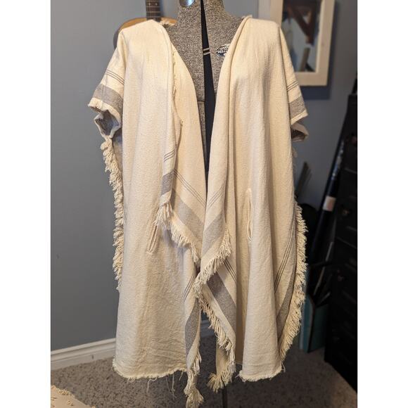 mes demoiselles paris unique poncho jacket, shawl jacket blanket w pockets - Picture 1 of 10